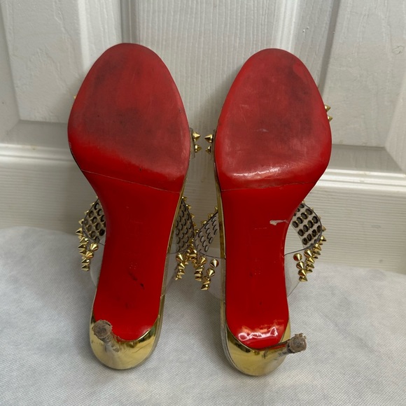 Christian Louboutin PVC Gold Spiked Heels Pumps (Authentic, Rare) 39 - Picture 3 of 15